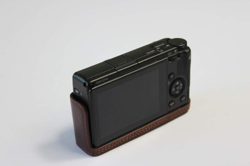 BolinUS Ricoh GR III Case, BolinUS Handmade Genuine Real Leather Half Camera Case Bag Cover for Ricoh GR III Bottom Opening Version + Hand Strap (Coffee) - Image 4